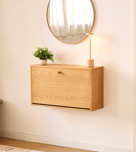 Berto - væghængt skoskab i eg 76x24x43 cm