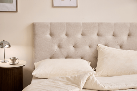 Nia sengegavl 140x63 cm i beige tekstil
