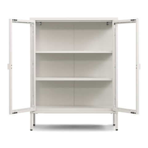 Herman glas skænk/vitrineskab - Beige metal 80x40x105 cm