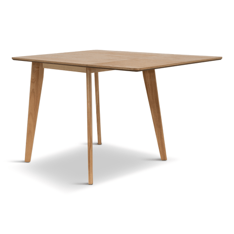 Ezra - Eg klap ud spisebord med tillægsplader i lakeret egefiner - 80/120 x 80 cm