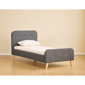 Premium Christian seng i grå 90x200 cm inkl. sengelameller og madrasser