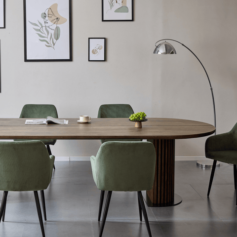 Matteo - Plankebord håndlavet snedkerbord med lamelfod i røget massiv eg 240x120x77 cm