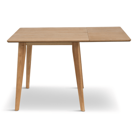 Ezra - Eg klap ud spisebord med tillægsplader i lakeret egefiner - 80/120 x 80 cm