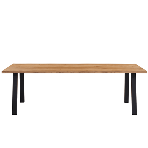Molly plankebord - 200x95 cm - naturligt olieret eg med A-ben (Forberedt til tillægsplader)