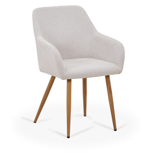 Jenna spisebordstol - beige tekstil med egelook