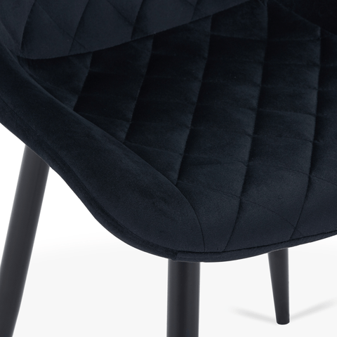 Amina - spisebordsstol i sort velour