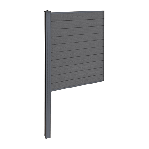 Finley komposithegn midtermodul - H: 150 x L: 95 cm - Antracitgrå/sort