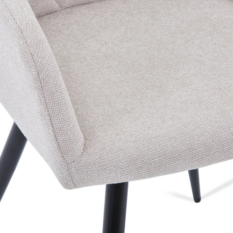 Carlo spisebordsstol - Beige polstret med drejefunktion 360 grader