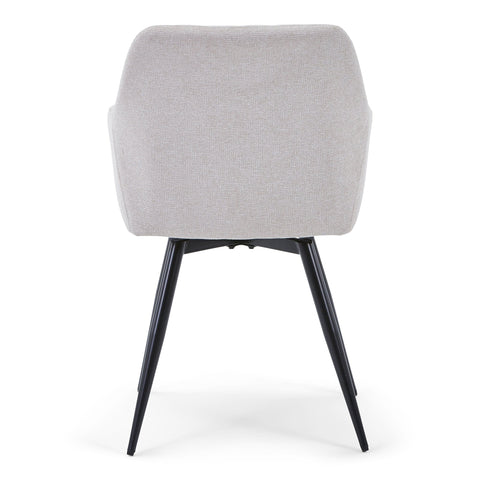 Carlo spisebordsstol - Beige polstret med drejefunktion 360 grader