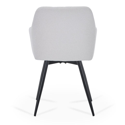 Carlo spisebordsstol -  Hvid boucle med drejefunktion 360 grader