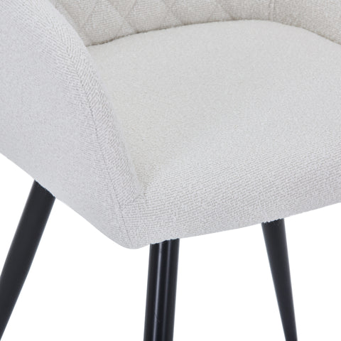 Carlo spisebordsstol -  Hvid boucle med drejefunktion 360 grader