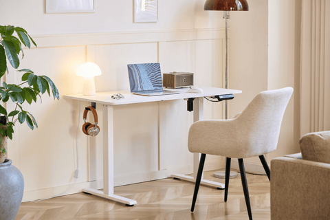 Damian hæve sænkebord skrivebord 120x60 cm i hvid