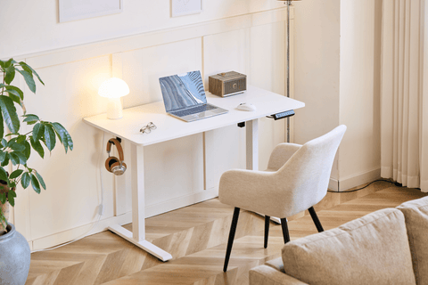 Damian hæve sænkebord skrivebord 120x60 cm i hvid