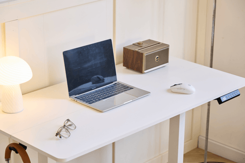 Damian hæve sænkebord skrivebord 120x60 cm i hvid