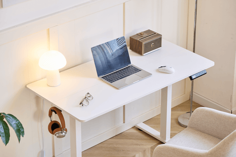 Damian hæve sænkebord skrivebord 120x60 cm i hvid