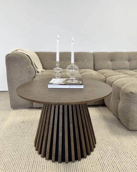 Lewis lamel sofabord røget eg Ø70 cm