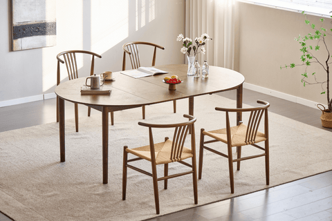 Naomi spisebordsstol i røget bøg med fletsæde