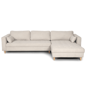 Brandy - Højrevendt og venstrevendt vendbar chaiselong sofa beige - L: 290  x D: 96 x H: 80 cm