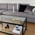 Bianca sort sofabord metalstel og glas - 100x50x40 cm.