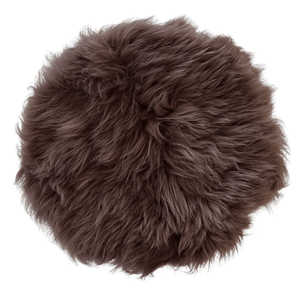 Ægte lammeskindshynde - Brun Ø35 cm