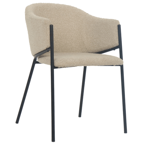 Carolina spisebordsstol i beige boucle. Brudt emballage (OU12188)