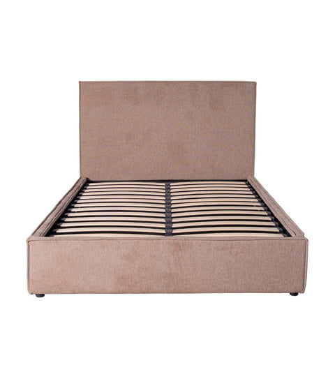 Elliot sengeramme med opbevaring 140x200 cm i sand tekstil