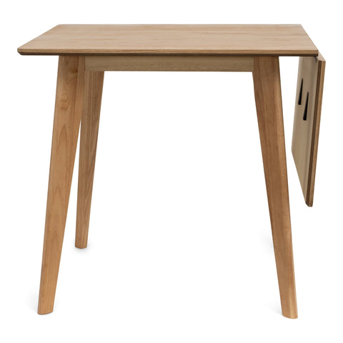 Ezra - Eg klap ud spisebord med tillægsplader i lakeret egefiner - 80/120 x 80 cm