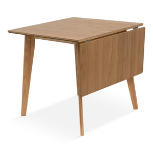 Ezra - Eg klap ud spisebord med tillægsplader i lakeret egefiner - 80/120 x 80 cm