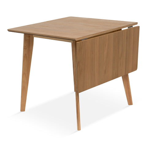 Ezra - Eg klap ud spisebord med tillægsplader i lakeret egefiner - 80/120 x 80 cm