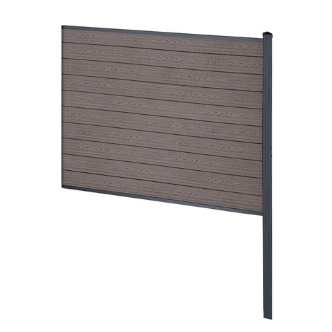 Finley komposithegn afslutningsmodul - H: 150 x L: 185 cm - Brun
