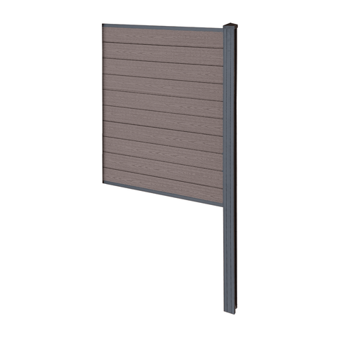 Finley komposithegn afslutningsmodul - H: 150 x L: 95 cm - Brun