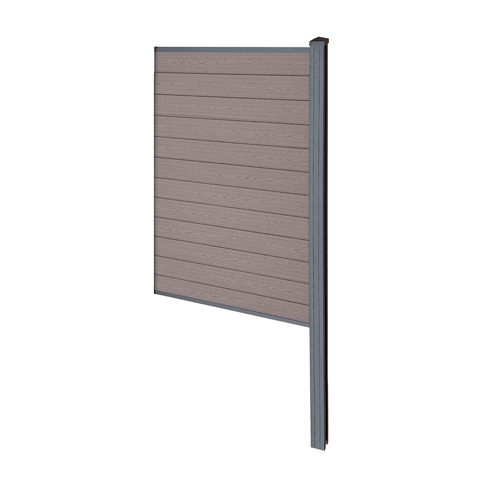 Finley komposithegn afslutningsmodul - H: 180 x L: 95 cm - Brun