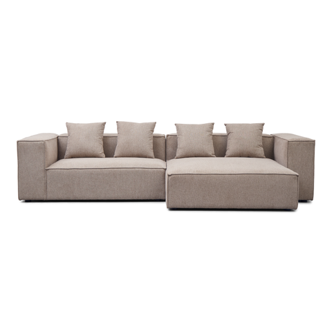 Hailey - Højrevendt chaiselong modulsofa i sand med 2 moduler L: 294 X D: 148 X H: 65 cm