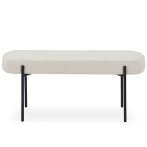 Helena bænk i hvid boucle 100x36x43 cm