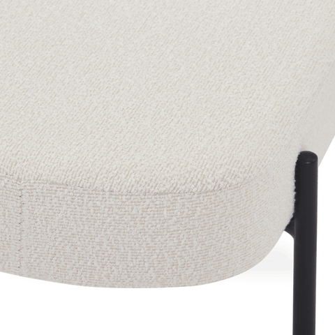 Helena bænk i hvid boucle 100x36x43 cm