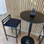 Allie barstol til køkken - Sort velour 75 cm. Skade på ryglæn (OU5373)