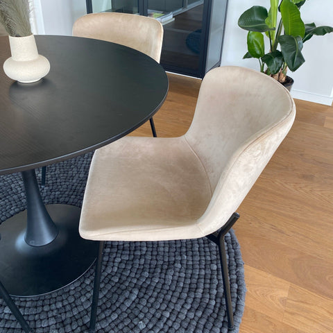 Adena spisebordsstol - Beige velour - Brudt emballage (OU12525)