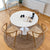 Zander - Rundt hvidt spisebord med trompetfod - Ø100 cm