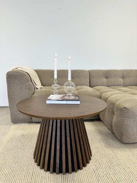 Lewis lamel sofabord røget eg Ø70 cm