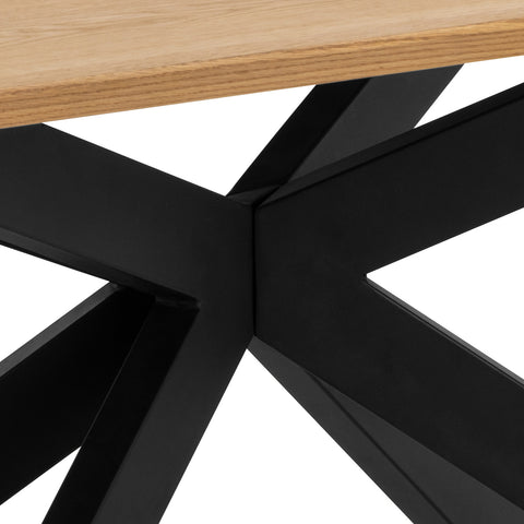 Irwine spisebord i eg med sorte krydsben 200x100x75 cm