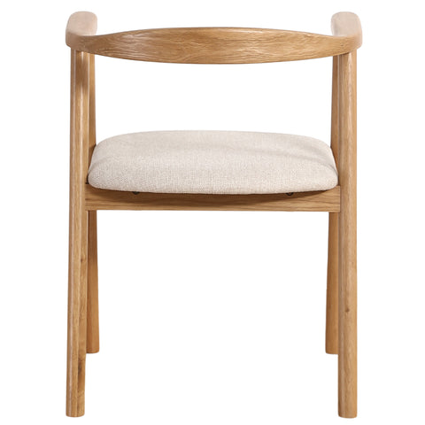 Jocelyn spisebordsstol i eg med beige stof sæde