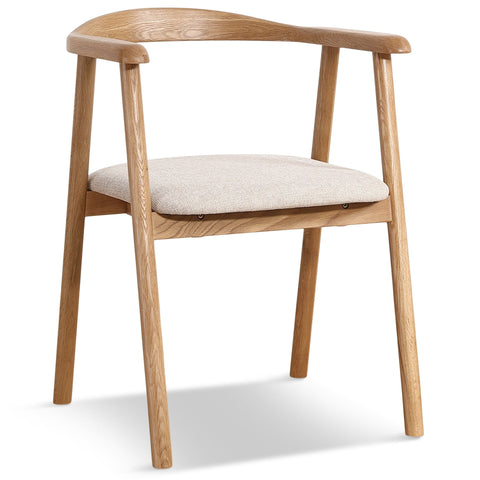 Jocelyn spisebordsstol i eg med beige stof sæde