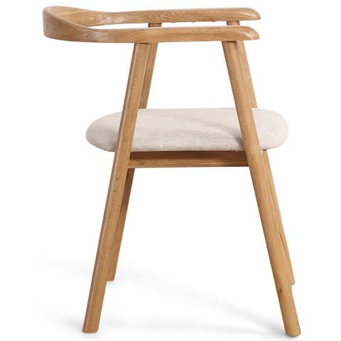 Jocelyn spisebordsstol i eg med beige stof sæde