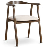 Jocelyn spisebordsstol i røget eg med beige stof sæde