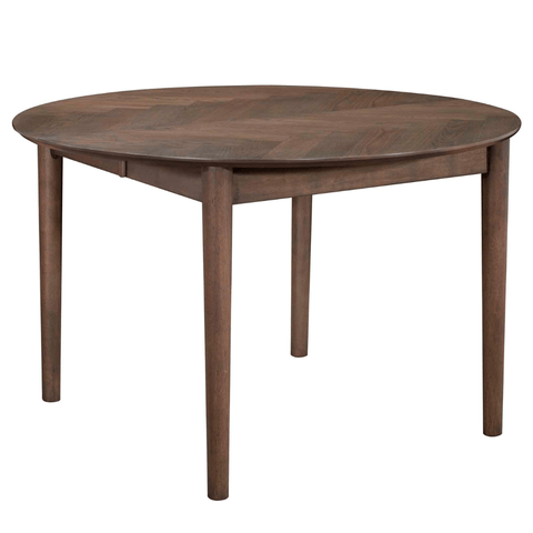 Joshua - Rundt spisebord i røget egefiner med udtræk 120/160/200 cm - Inkl. 2 Tillægsplader