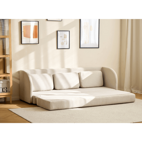 Katarina foldbar sovesofa beige L: 217 x D: 77/145 x H: 75 cm