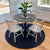 Zander - Rundt sort marmor-look spisebord med trompetfod - Ø100 cm