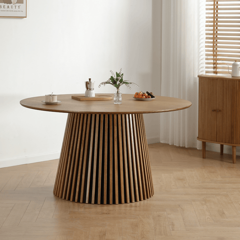 Lewis - Lamel rundt Spisebord I Egefiner Ø140 cm