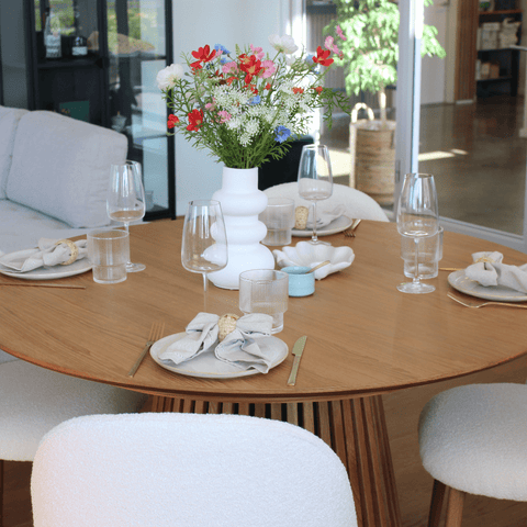 Lewis - Lamel rundt Spisebord I Egefiner Ø140 cm