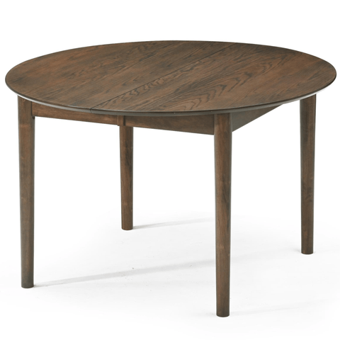 Liam rundt spisebord i røget egefiner med udtræk 120/160/200 cm - Inkl. 2 tillægsplader. Uden emballage, ridser, småskader (OUB10497)